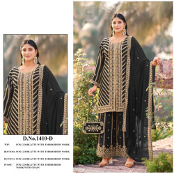 Premium Embroidered Georgette Palazzo Suit Set with Matching Purse